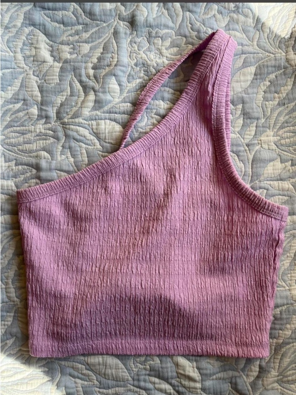 American Eagle One-Shoulder Crop Top in Dusty Mauve Size M